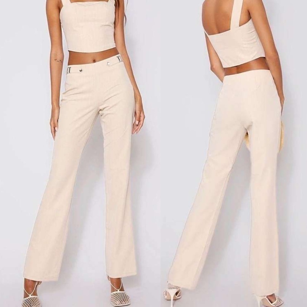 NEW! Tigermist- Tan Pinstripe Straight Leg Mid Rise Brayden Pant Size XL NWT